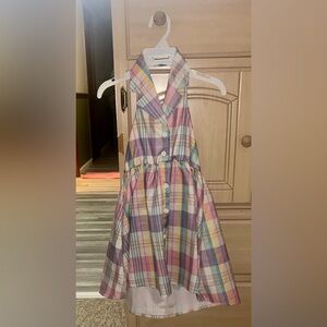 SHEIN Multicolor Plaid Kids Casual Dress